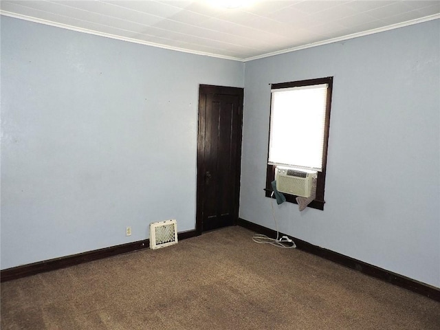 1511 Oak St, Danville, IL 61832 - spare room with cooling unit, dark colored carpet, and ornamental molding