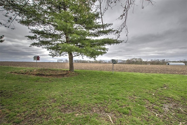 view of yard with a rural view
