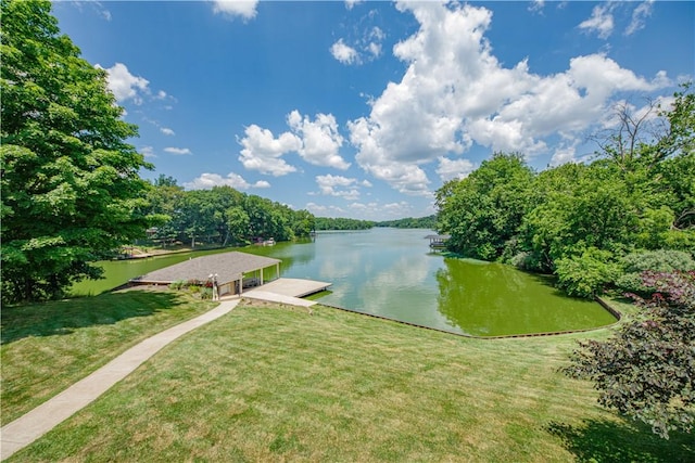 2928 Lakewood Dr, Vandalia, IL 62471 - water view featuring a boat dock and a forest