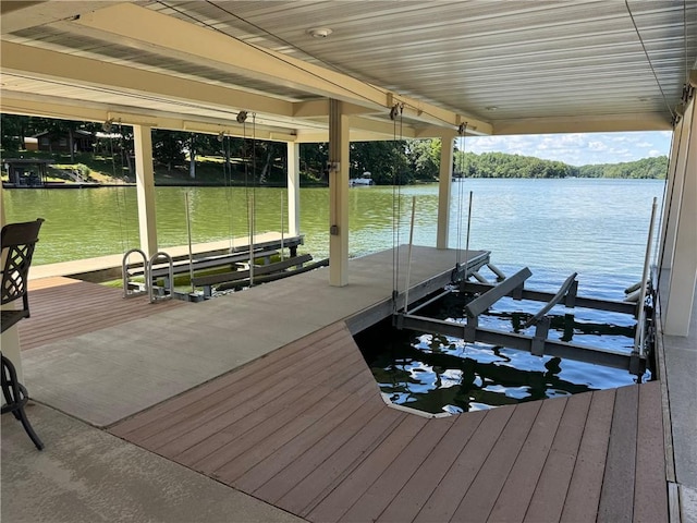 2928 Lakewood Dr, Vandalia, IL 62471 - dock with boat lift and a water view