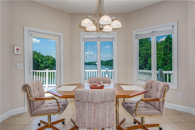 2928 Lakewood Dr, Vandalia, IL 62471 - dining space with a chandelier and light tile patterned floors