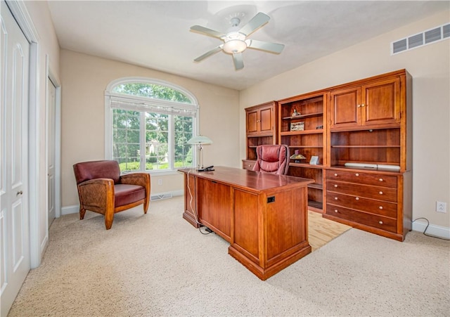2928 Lakewood Dr, Vandalia, IL 62471 - office space with ceiling fan and light carpet