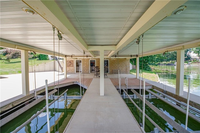 2928 Lakewood Dr, Vandalia, IL 62471 - dock area featuring boat lift and a water view