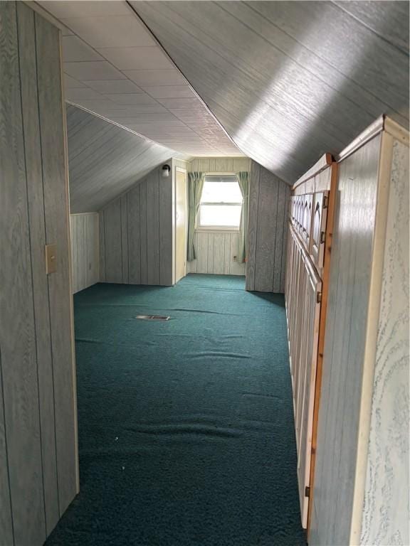 106 W Wernsing Ave, Effingham, IL 62401 - bonus room with vaulted ceiling, wood walls, and carpet flooring