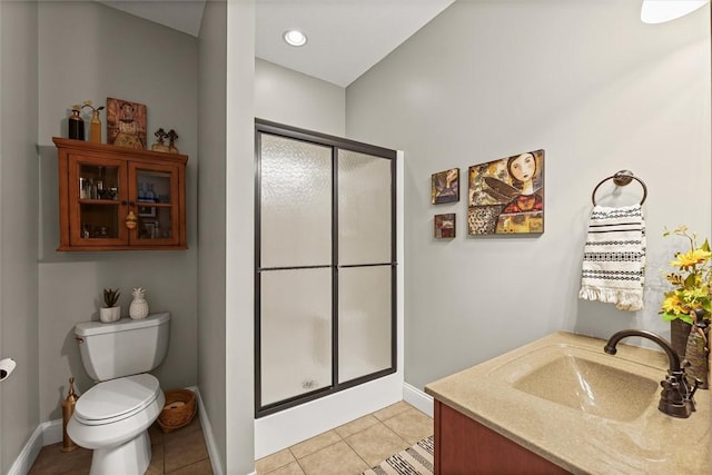 707 W Coolidge Ave, Charleston, IL 61920 - full bathroom with a shower stall, tile patterned floors, and vanity