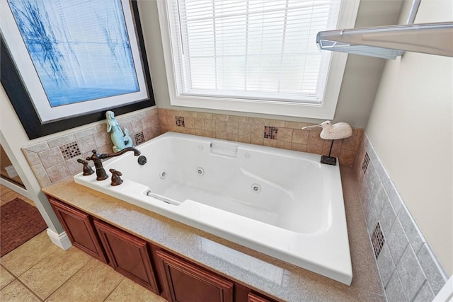 707 W Coolidge Ave, Charleston, IL 61920 - full bathroom with a jetted tub and tile patterned flooring