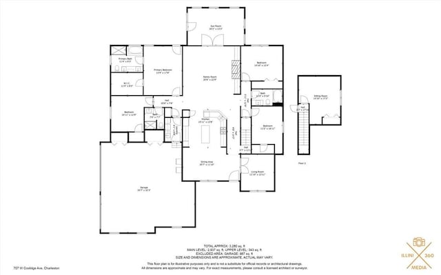 707 W Coolidge Ave, Charleston, IL 61920 - view of floor plan / room layout