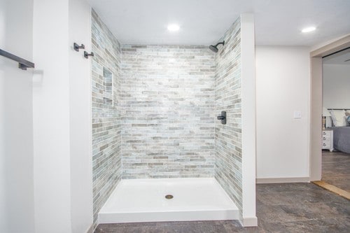 bathroom with a shower