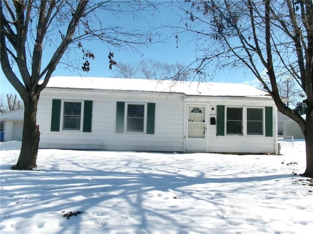 view of single story home