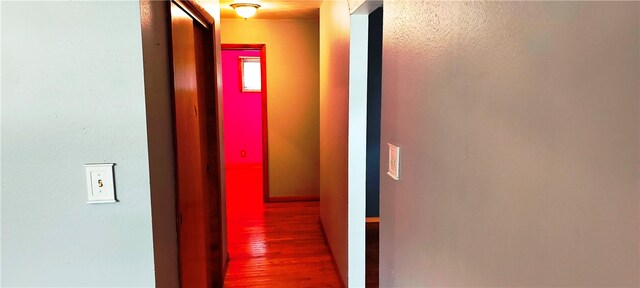 hallway featuring dark hardwood / wood-style flooring