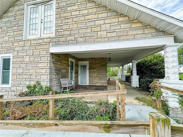 1625 Archer Ave, Marshall, IL 62441 - view of front of home featuring a porch and stone siding