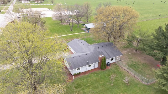 bird's eye view with a rural view