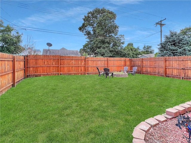 2321 Shelby Ave, Mattoon, IL 61938 - fenced backyard featuring an outdoor fire pit