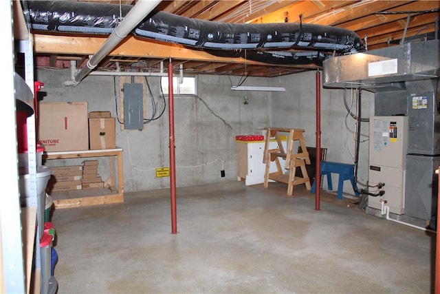 below grade area featuring electric panel