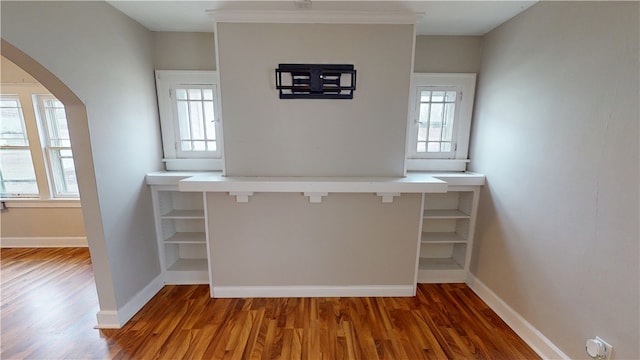 interior space featuring dark hardwood / wood-style flooring