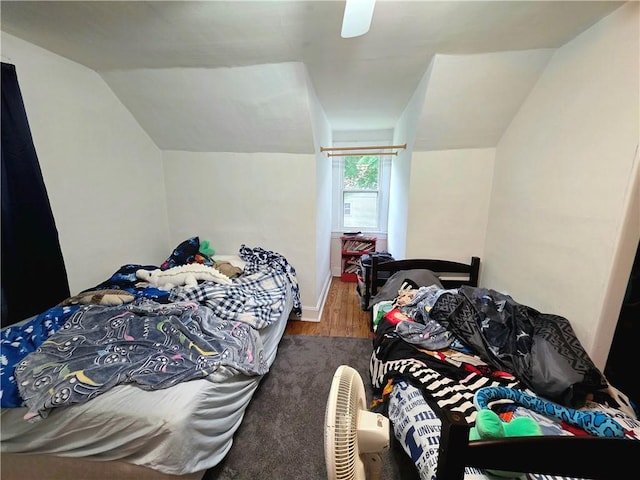 310 N Ellen St, Homer, IL 61849 - bedroom featuring wood finished floors and vaulted ceiling