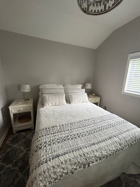 3221 E Lake Paradise Rd, Mattoon, IL 61938 - bedroom with lofted ceiling and carpet floors