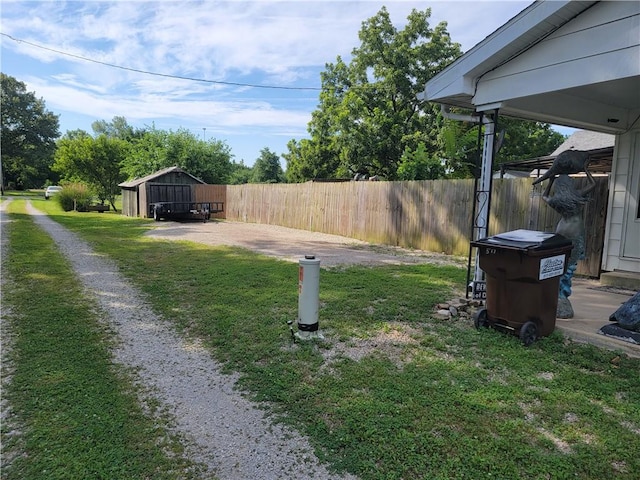 517 W Union St, Nokomis, IL 62075 - view of yard with driveway and an outdoor structure