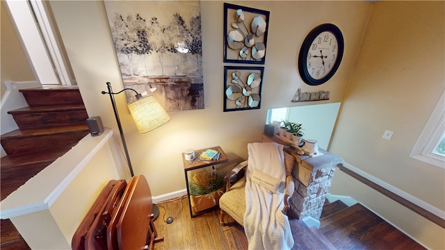 602 Maple Dr, Catlin, IL 61817 - staircase with wood finished floors and baseboards