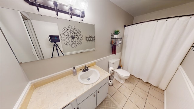 602 Maple Dr, Catlin, IL 61817 - bathroom with vanity, tile patterned floors, and a shower with shower curtain