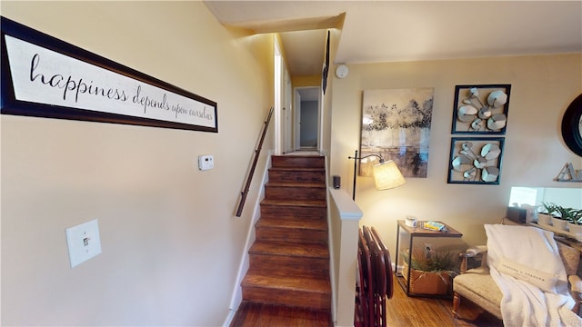 602 Maple Dr, Catlin, IL 61817 - stairway with wood finished floors