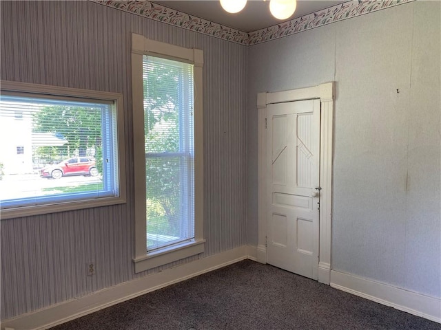 902 1st St, Charleston, IL 61920 - unfurnished room with dark carpet, healthy amount of natural light, and baseboards