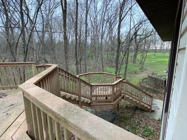 wooden terrace with stairway