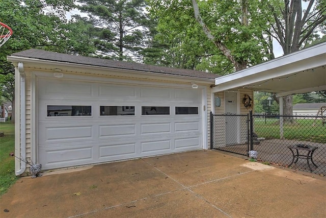 view of garage