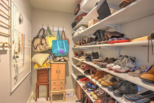 view of walk in closet