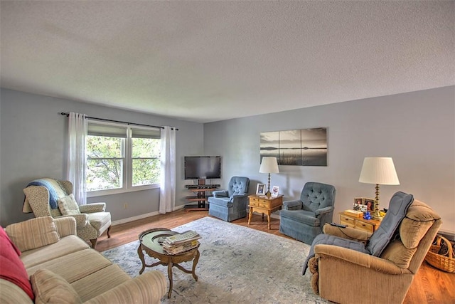 1065 S Wildwood Dr, Mt Zion, IL 62549 - living area with a textured ceiling and wood finished floors