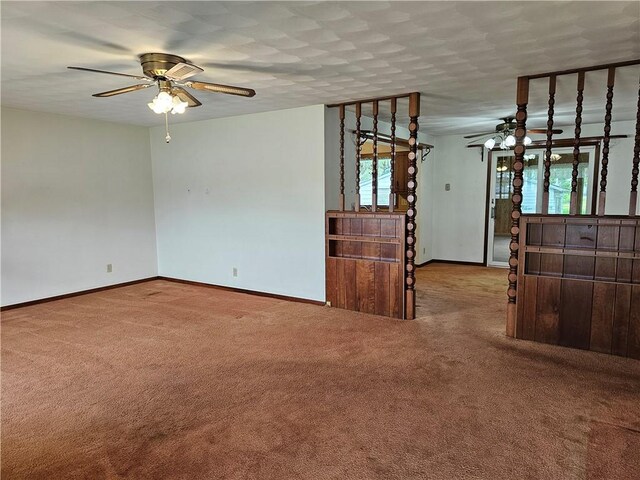 202 E Madison St, Toledo, IL 62468 - carpeted empty room with ceiling fan, baseboards, and plenty of natural light