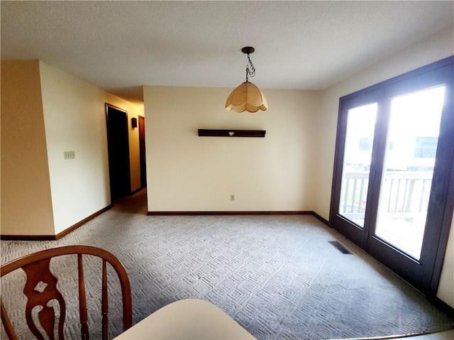 803 S Lafayette St, Newton, IL 62448 - unfurnished dining area featuring carpet floors and a textured ceiling