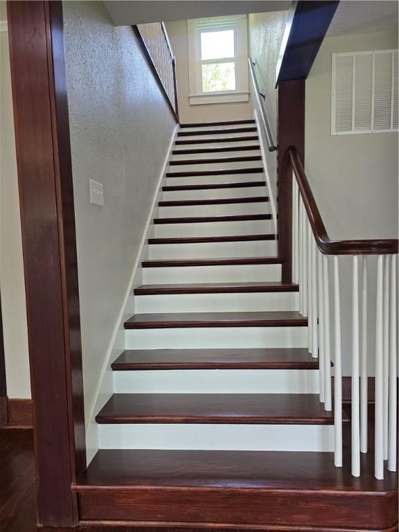 107 S Edwards St, Altamont, IL 62411 - staircase with wood finished floors