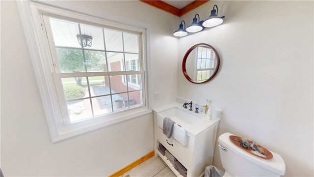 2251 W Stone Bluff Rd, Covington, IN 47932 - bathroom with vanity and toilet