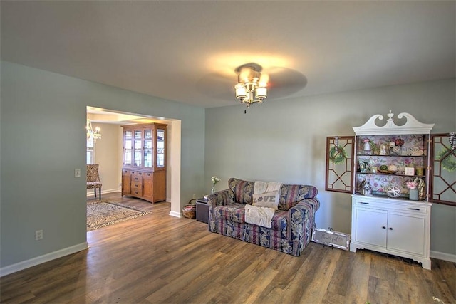 737 Phillip Cir, Forsyth, IL 62535 - sitting room featuring a chandelier and wood finished floors