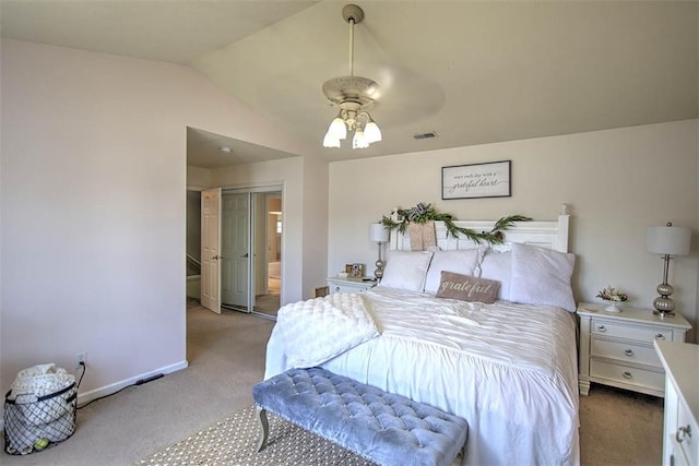 737 Phillip Cir, Forsyth, IL 62535 - bedroom with carpet floors, lofted ceiling, and a ceiling fan