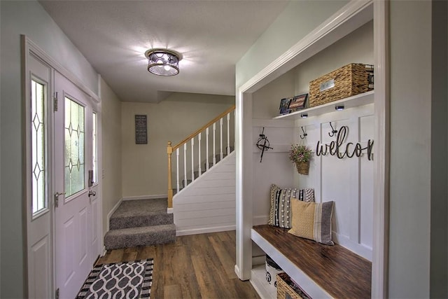 737 Phillip Cir, Forsyth, IL 62535 - mudroom with dark wood-style flooring and baseboards