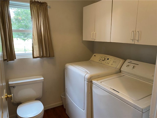 102 10th St, Charleston, IL 61920 - washroom with washer and clothes dryer and dark wood finished floors