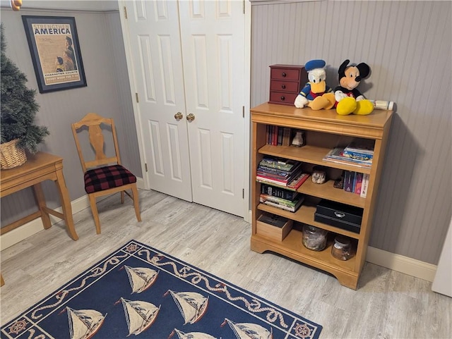 living area featuring wood finished floors