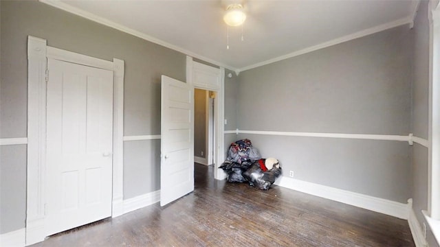 437 Powers Ln, Decatur, IL 62522 - bedroom featuring wood finished floors, crown molding, and ceiling fan
