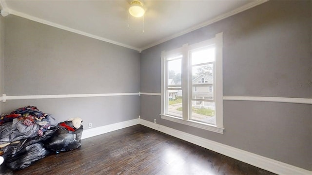 437 Powers Ln, Decatur, IL 62522 - empty room featuring ornamental molding and dark wood-type flooring