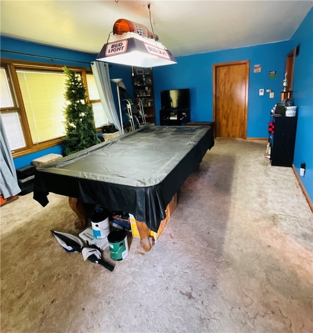 rec room featuring pool table