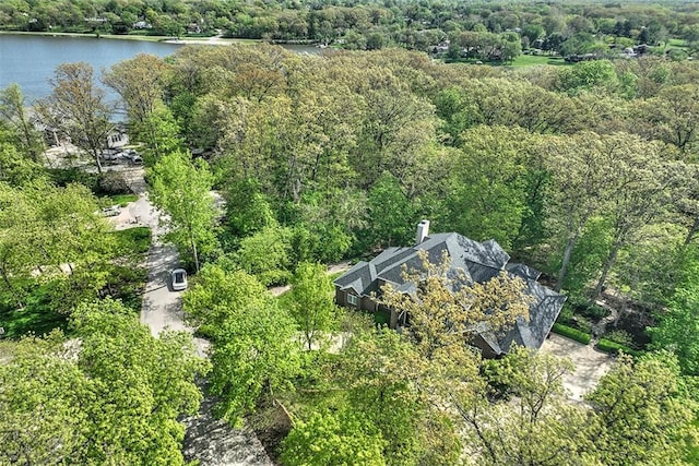 4140 S Lake Ct, Decatur, IL 62521 - aerial view with a water view and a view of trees