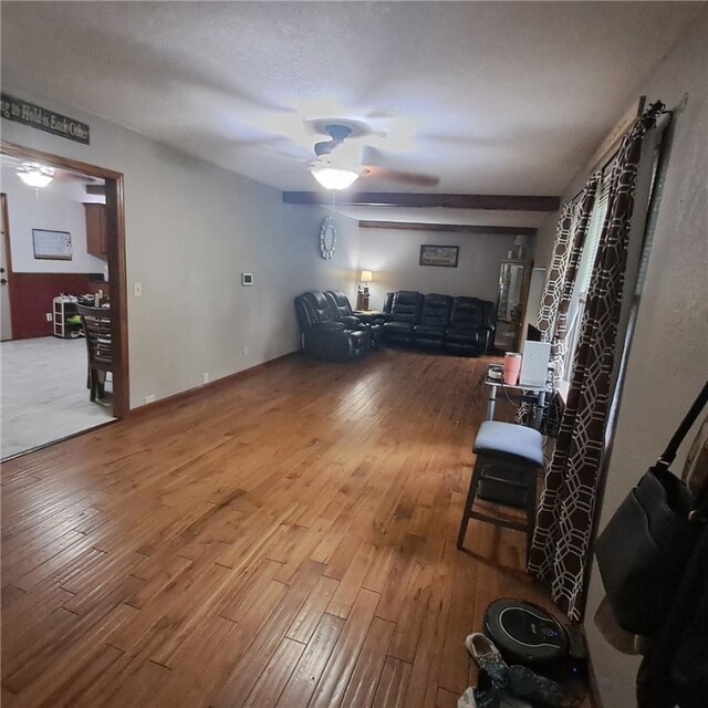 208 Roosevelt St, Paris, IL 61944 - living area with ceiling fan and hardwood / wood-style flooring