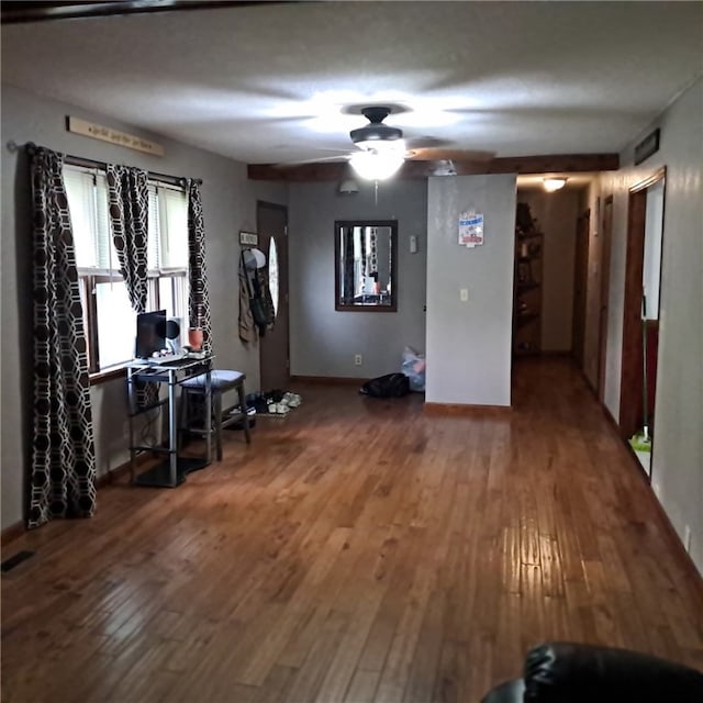 208 Roosevelt St, Paris, IL 61944 - interior space with hardwood / wood-style flooring and a ceiling fan