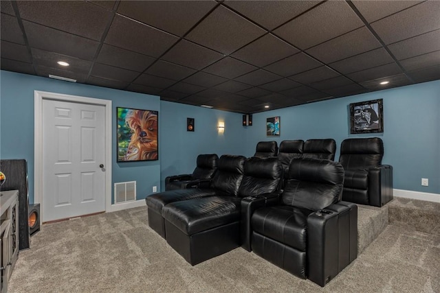 11107 E Cambridge Ln, Effingham, IL 62401 - carpeted cinema room with a paneled ceiling