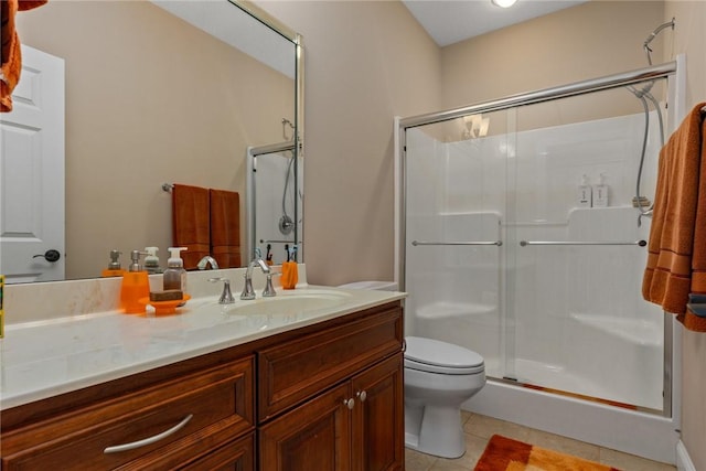 11107 E Cambridge Ln, Effingham, IL 62401 - full bathroom with a stall shower, vanity, and tile patterned floors