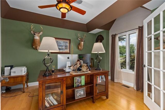 11107 E Cambridge Ln, Effingham, IL 62401 - office space with a ceiling fan and light wood-style flooring