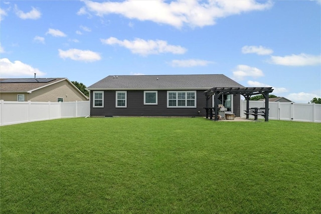 1121 Meadow Brook Ct, Mattoon, IL 61938 - back of house featuring a pergola, a patio, and a fenced backyard