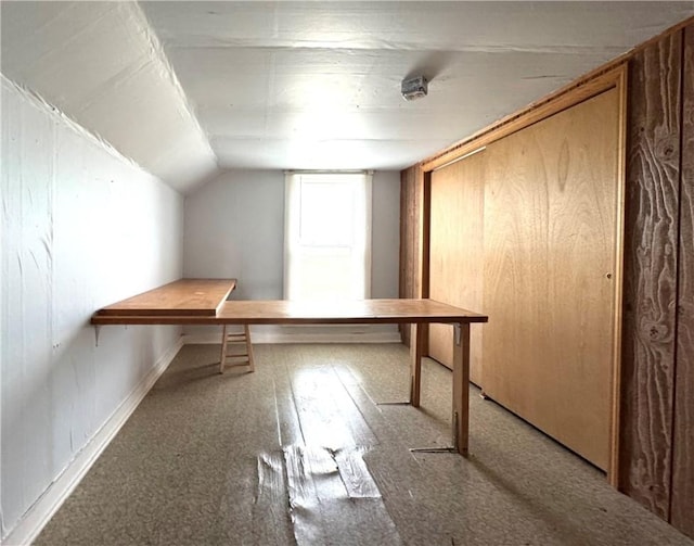 interior space with vaulted ceiling